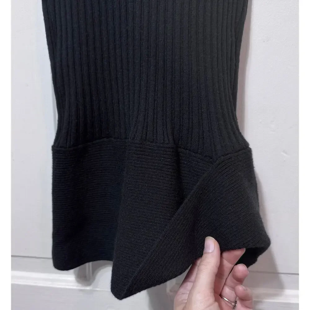 NWT Ramy Brook Black Ribbed Knit Turtleneck Tank Top Size S-M - Picture 3 of 9